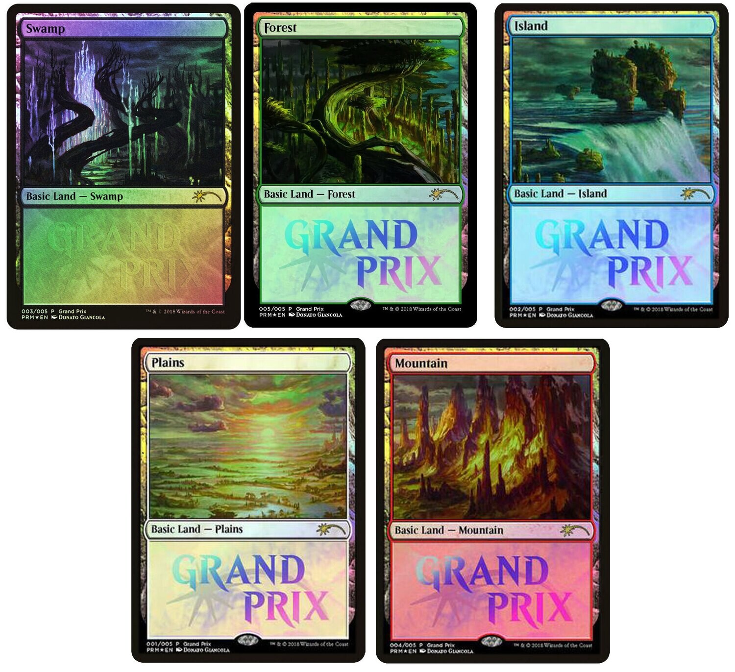 Grand Prix Lands - Artist Proofs - Set of Five (5) Foils -Promotionals 2018
