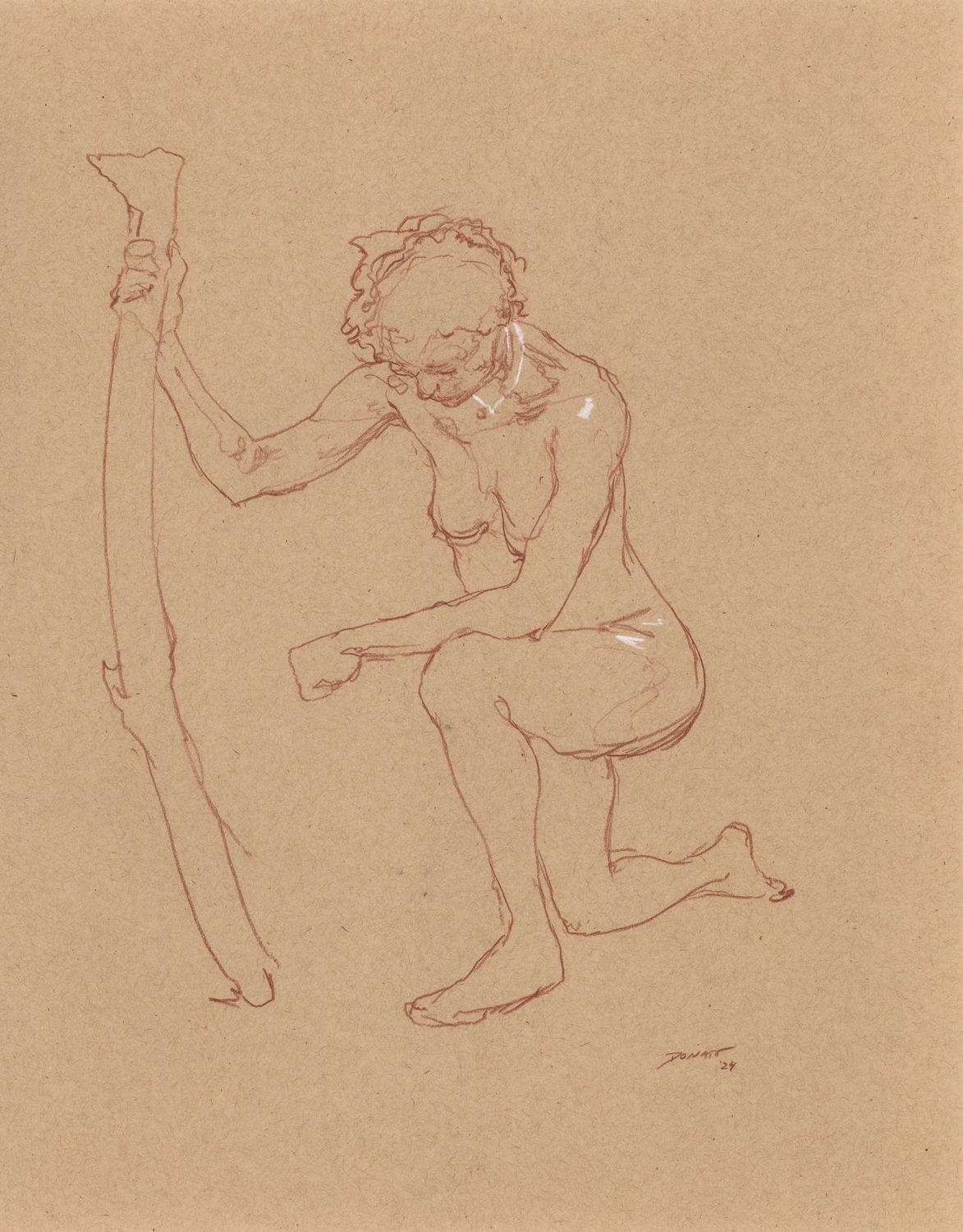 Life Drawing-2024-femalenude-kneeling