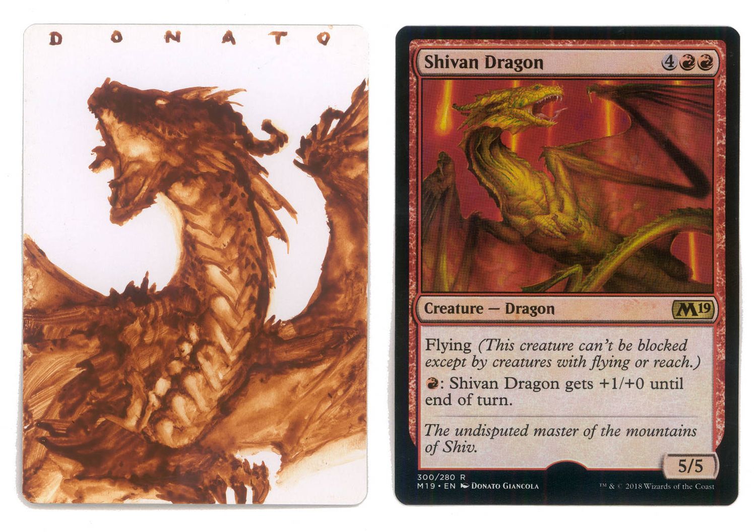 Magic Proof Micro Painting -Shivan Dragon