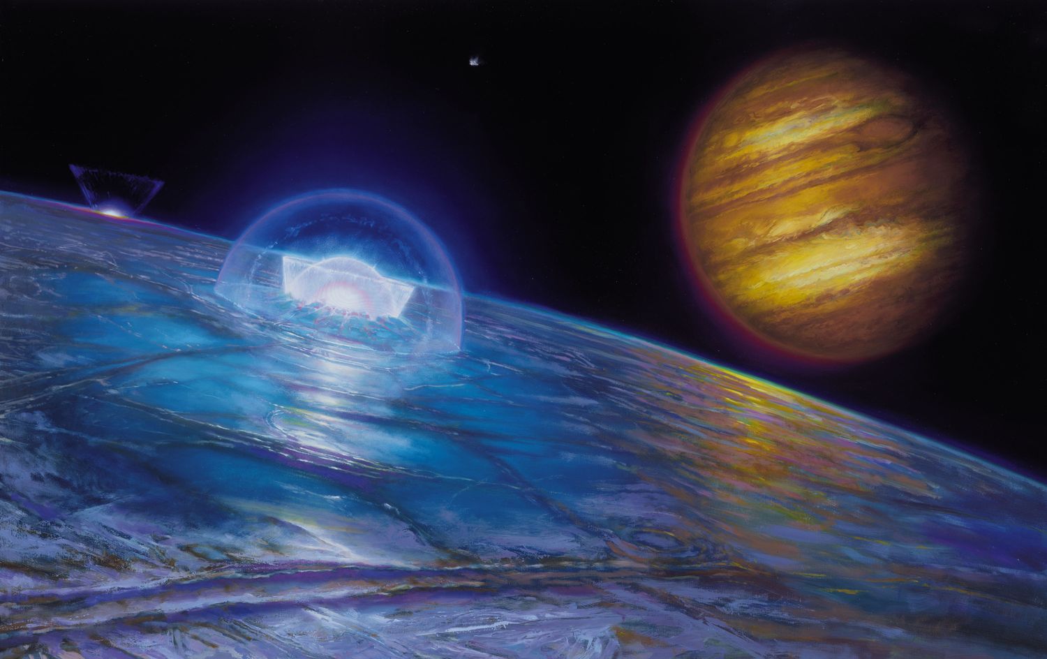 Comet Impacting Europa, Moon of Jupiter