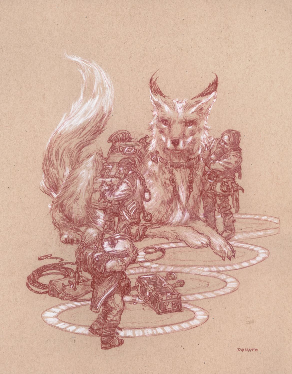 Giant Fox - Original Drawing