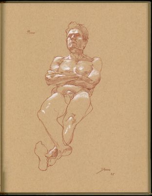 Life Drawing-2025-Mitch-recling-foreshortened