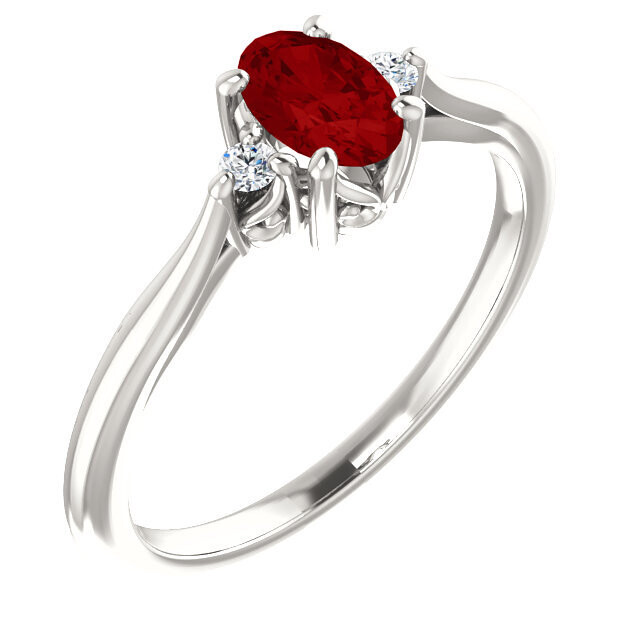 Continuum Sterling Silver 6x4mm Oval A Ruby Ring