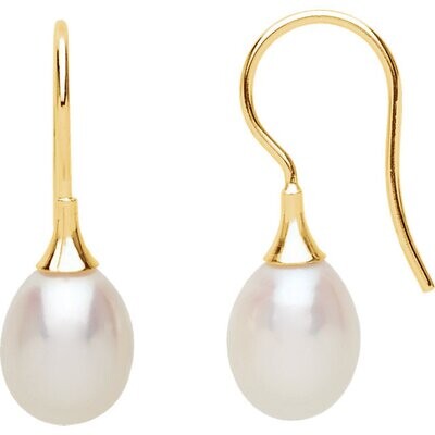 14K Yellow Freshwater Cultured Pearl Earrings