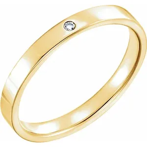 14K Yellow .015 CTW Natural Diamond Flat Band