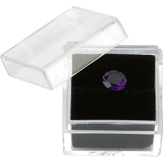 Clear Acrylic Square Gemstone Container with Black Pad Insert
