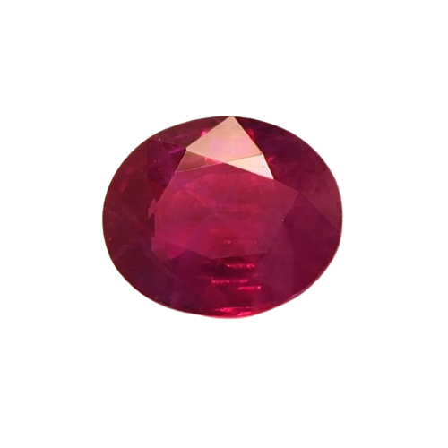 1.14 Ct. 7 x 6 mm oval Ruby from Burma (Myanmar) Mixed Brilliant cut Heated