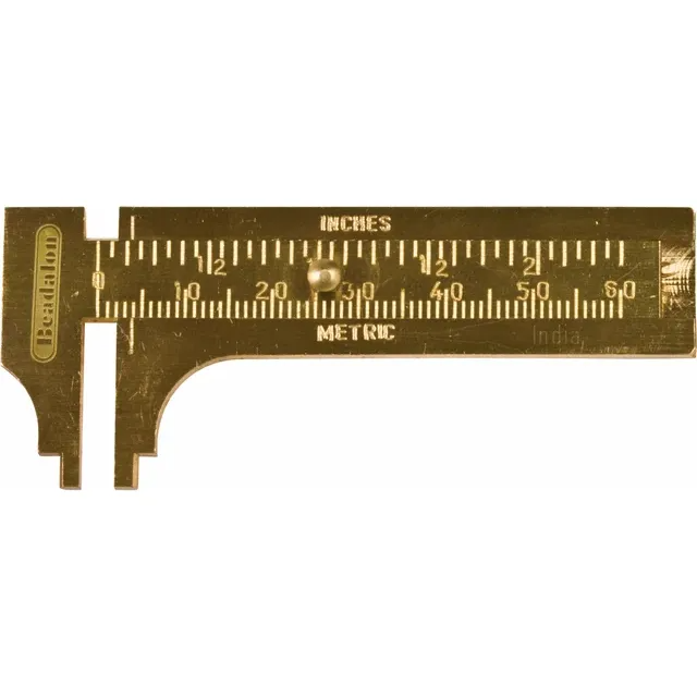 Beadalon® Brass 2 1/2&quot; Sliding Millimeter Gauge