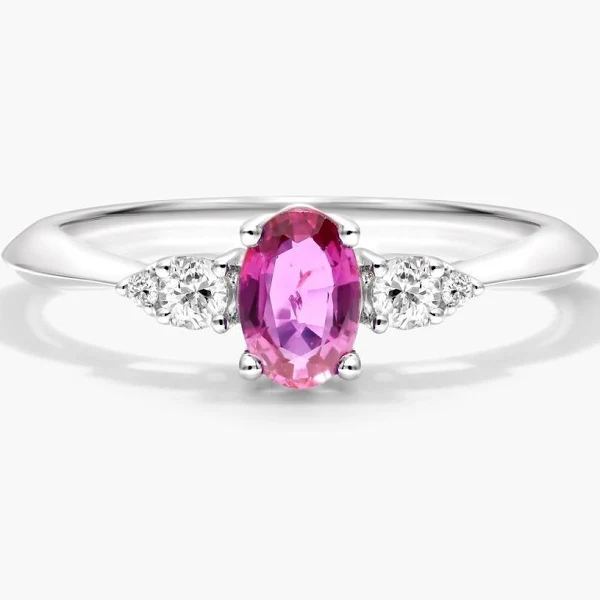 14K White Gold Ruby and Diamond Ring