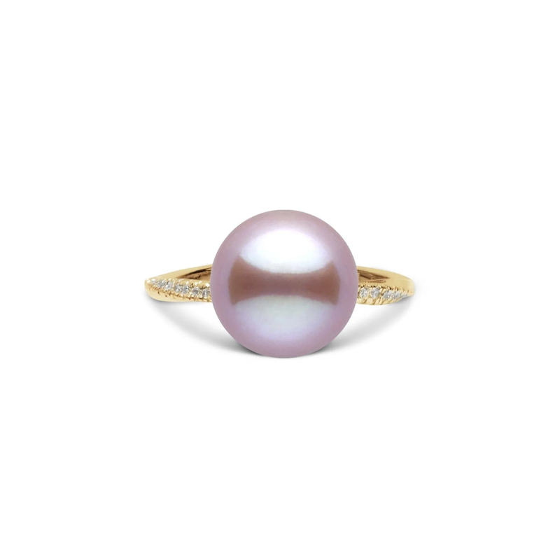 Pirouette  10.0-11.0 mm Lavender Freshadama Pearl and Diamond Ring