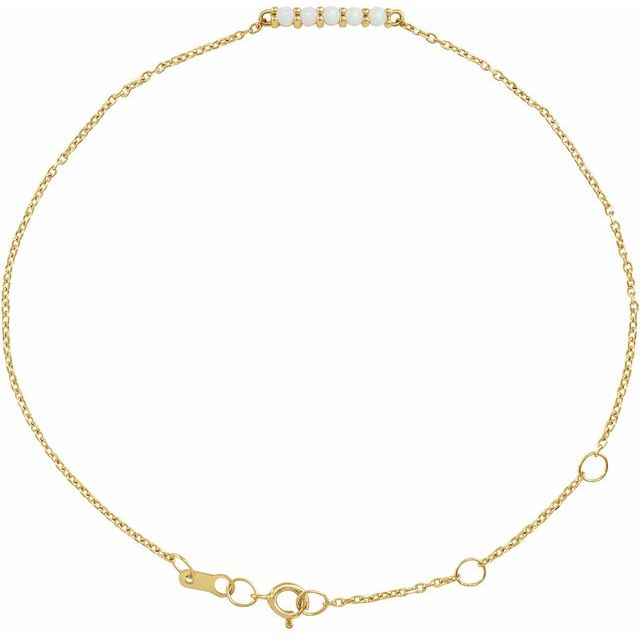 14K Yellow Natural Ethiopian Opal Bar 6 1/2-7 1/2&quot; Bracelet