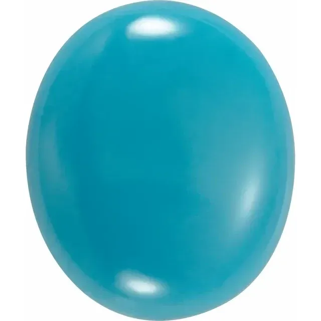 10x8 mm Oval Cabochon Turquoise (I)Bright light blue; no matrix Origin USA