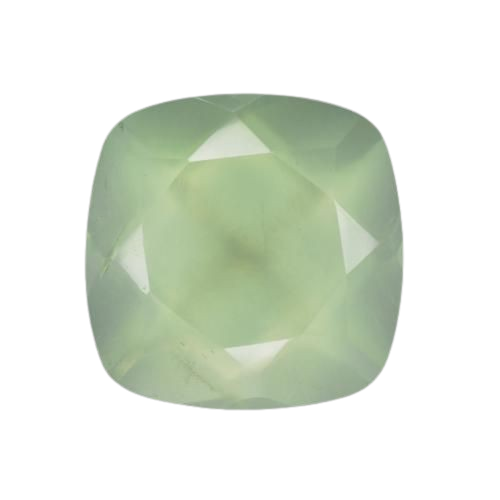Cushion Cut Prehnite, 12.1 x 12 mm From South Africa