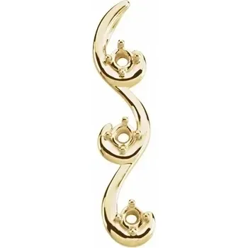 14K Yellow 3-Stone Family Pendant - Ruby Emerald and Sapphire