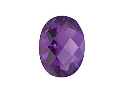 Amethyst 7x5mm Oval Checkerboard Cut 0.65ct Heated Origin Brazil