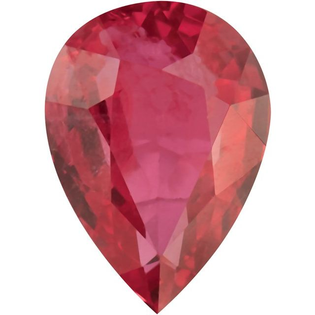 4 x3  mm Pear Faceted A Natural Ruby