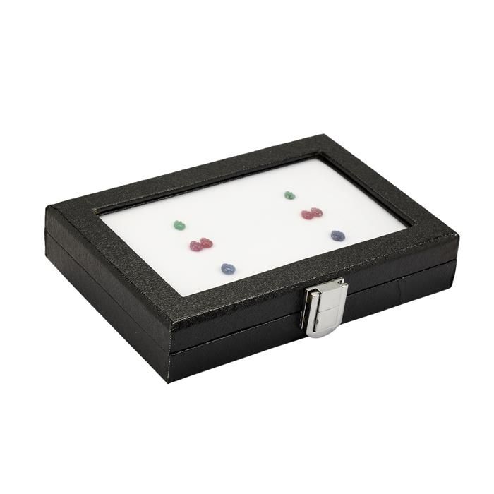 Emerald, Ruby &amp; Sapphire Leaf Gem Box 7.50ct (N)