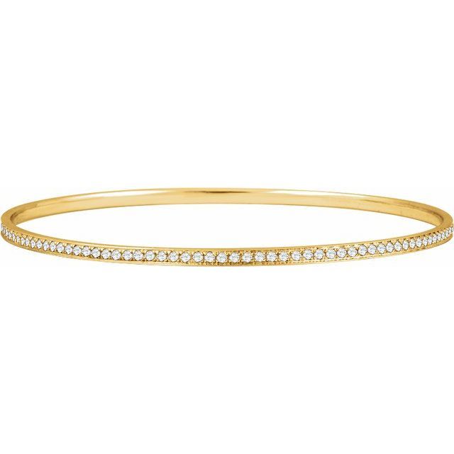 14K Yellow 1 1/2 CTW Natural Diamond 7" Bangle Bracelet