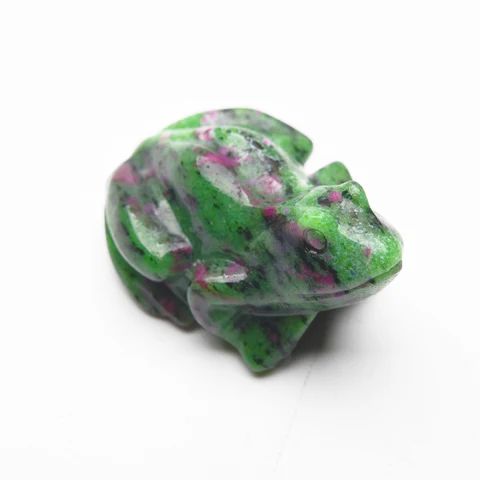 RUBY IN ZOISITE FROG CARVING