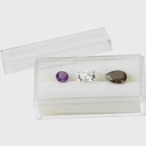 Acrylic Rectangle Gemstone Container with White Insert