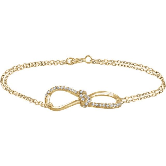 14K Yellow 1/6 CTW Diamond Infinity-Style 7" Bracelet