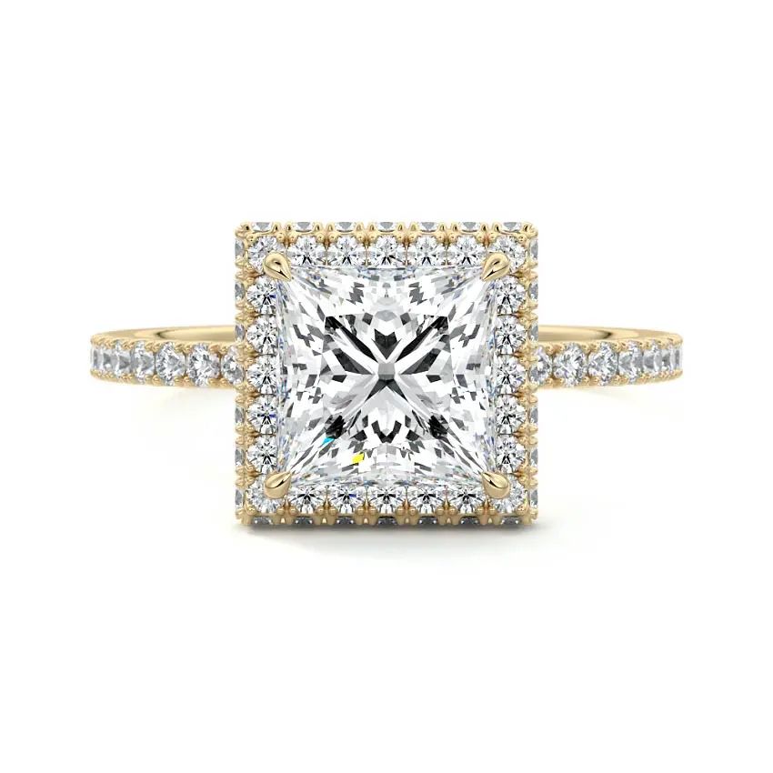 14k Yellow Gold 1.01ct princess Natural Diamond Ring