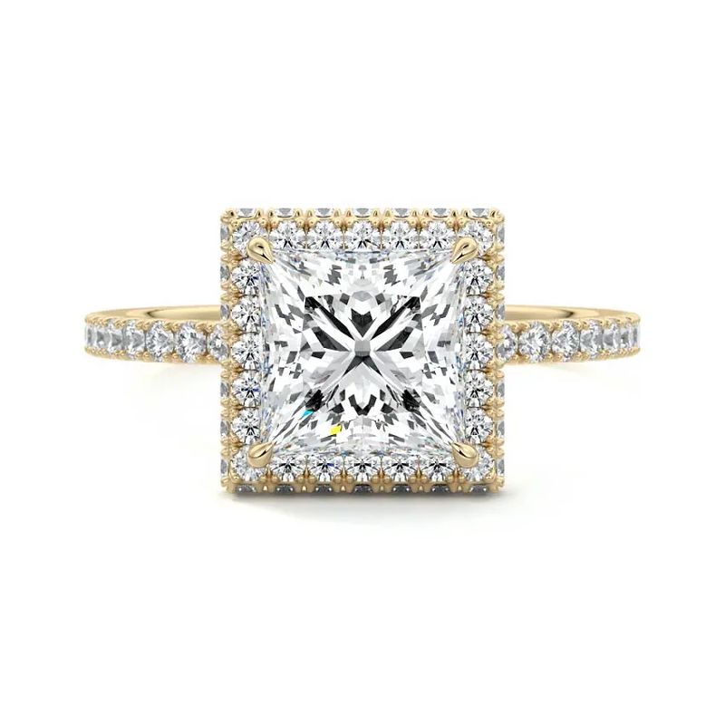 14k Yellow Gold 1.01ct princess Natural Diamond Ring