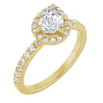 14K Yellow 7x5 mm .50ct Pear Engagement Ring Set