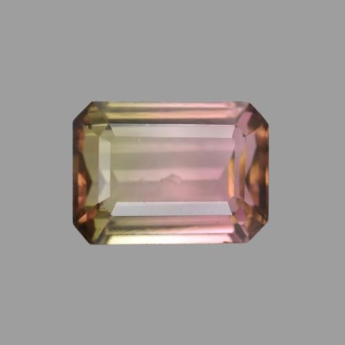 1.51ct Natural Bi-color Tourmaline, Octagon / Emerald Cut, VS