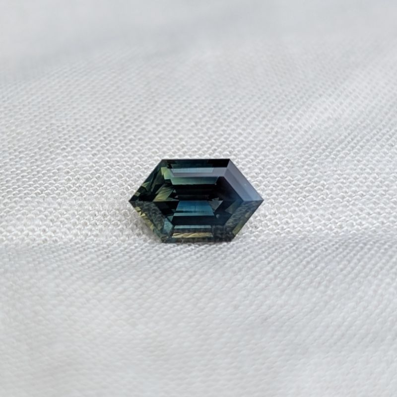 1.81ct Elongated Hex Cut Blue-Green Australian Sapphire