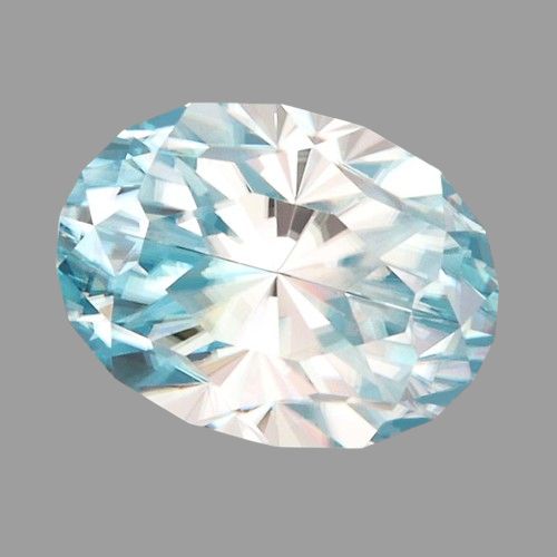 Bicolor Blue/White Zircon Regal Radiant™ Cut 6.84 carats