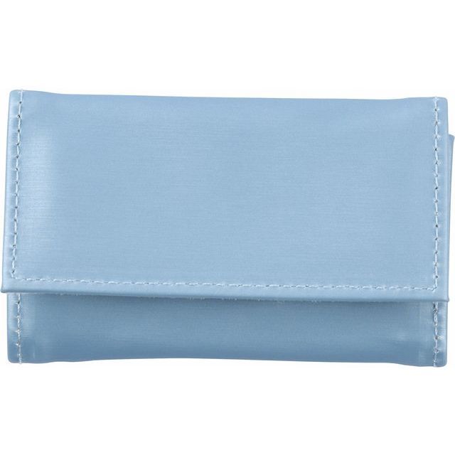 Light Blue Leatherette Mini Travel Case with Snap