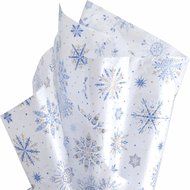Blue &amp; Gold Snowflakes on White Tissue Paper - Fine Jewelry Gift Packaging