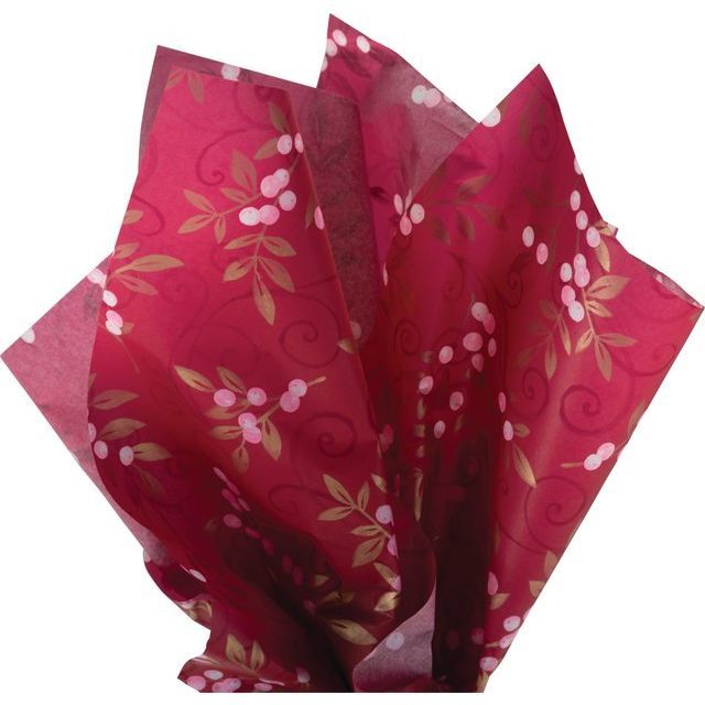Mistletoe on Red Tissue Paper - Fine Jewelry Gift Packaging