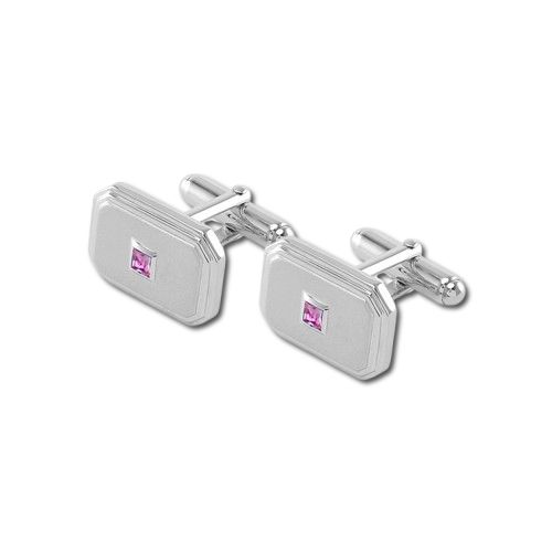 0.71 Ct. Pink Sapphire Solitaire Cufflink, Silver