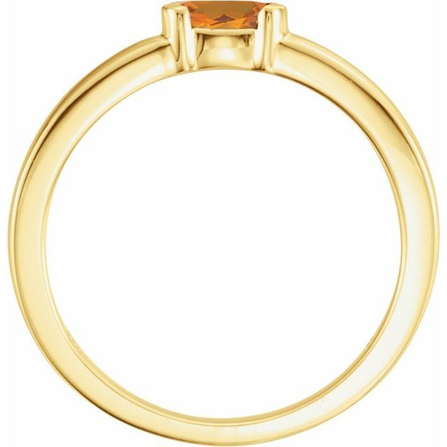 14K Yellow Natural Citrine Family Stackable Ring