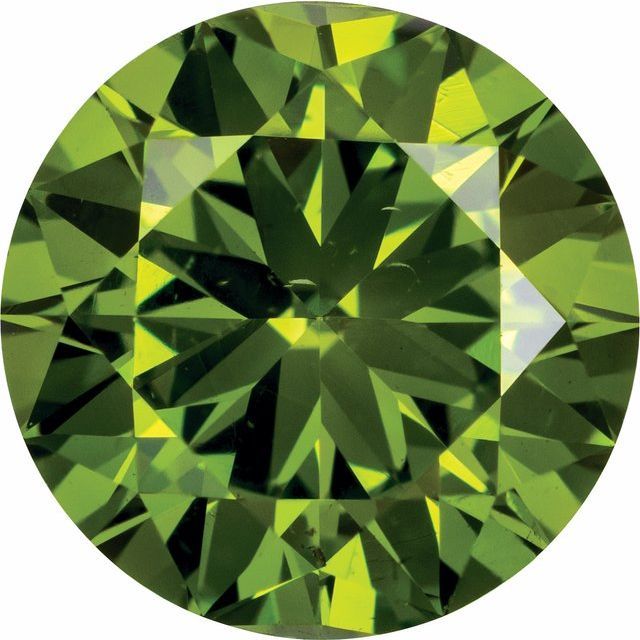 3mm SI Green Round Diamond