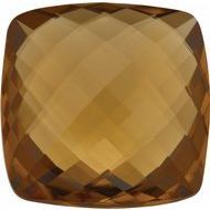 20x20 mm Cushion Double-Sided Checkerboard AA Natural Honey Quartz