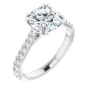 18K Yellow 6 mm Round Engagement Ring