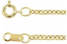 14K Yellow Natural Blue Sapphire Cross Pendant with a 14K Yellow 1.5 mm Solid Cable 18" Chain