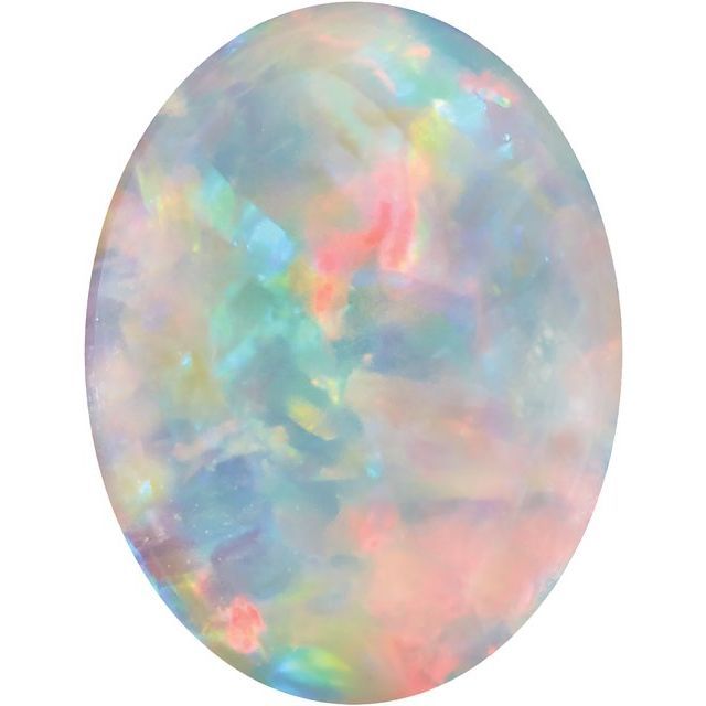 7x5 mm Oval Cabochon AAA Natural White Opal