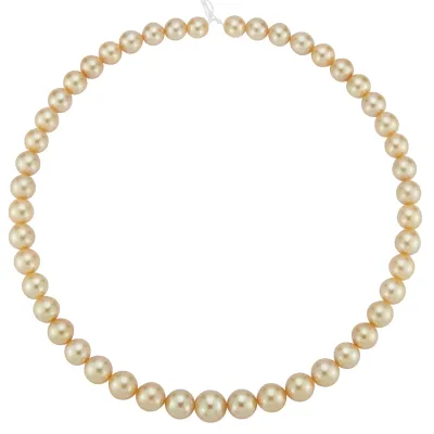 8-10 mm Round Graduated Golden AAA South Sea Unfinished Pearl Strand (N)