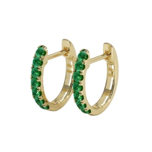 0.32 Ct.Tw.Total Carat Weight Emerald Earrings, 14K Yellow Gold Origin Zambia (O)
