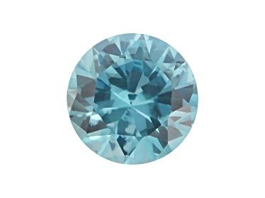 Blue Zircon 6mm Round 1.20ct Faceted (N) Heated Origin Cambodia