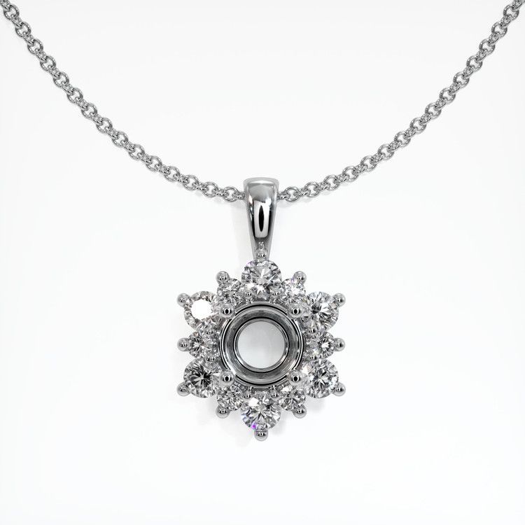 Halo Greenish Yellow Sphene Pendant 2.10 Ct., 14K White Gold