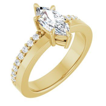 14K Yellow 10 x 5 mm Marquise Engagement Ring