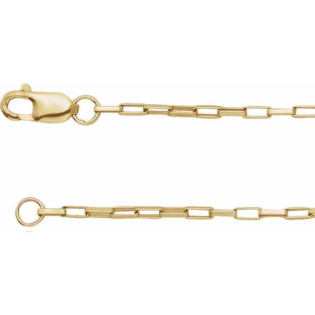 14K Yellow 1.2 mm Elongated Box 18" Chain