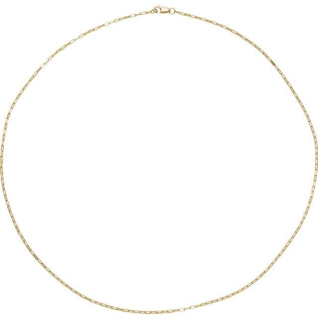 14K Yellow 1.2 mm Elongated Box 18" Chain