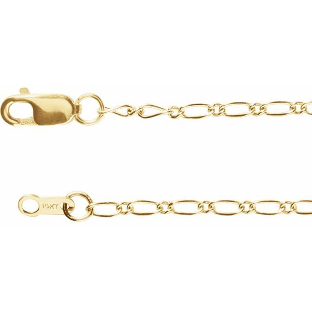 4K Yellow 1.5 mm Figaro 18" Chain
