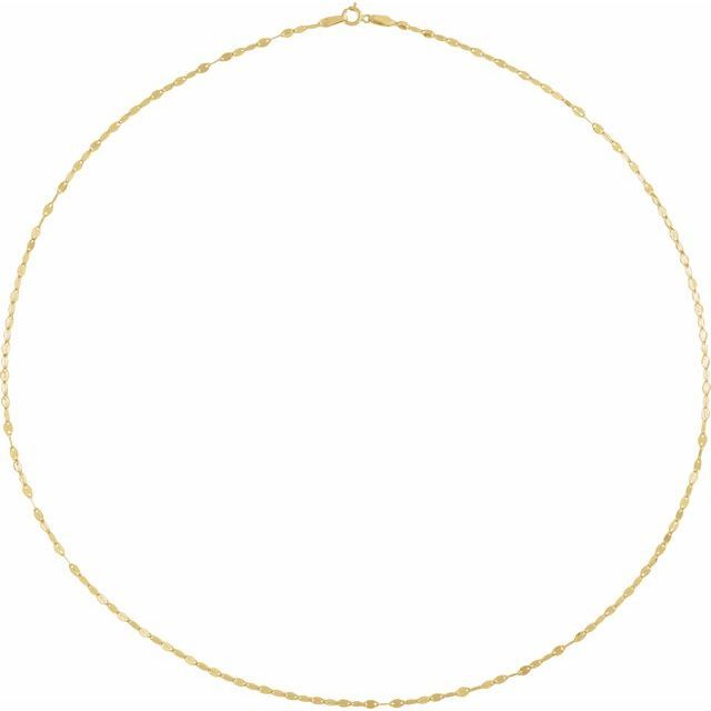 14K Yellow 1.9 mm Keyhole 18" Chain